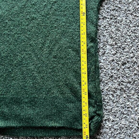 H&M Sparkly Green Long Sleeve Shirt Womens Large Shimmer Winter Knit Sweater - Picture 6 of 8